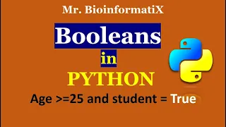 Data Types Booleans in Python Python for beginners Mr BioinformatiX