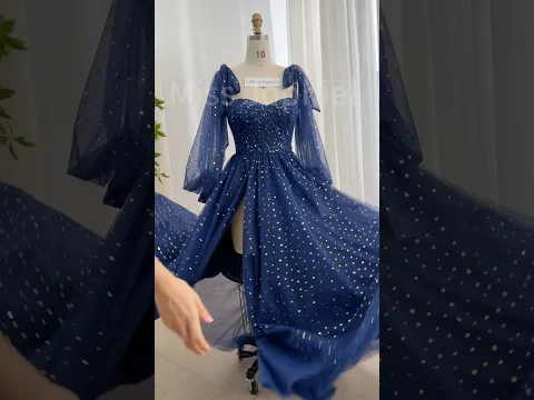 Corset sparkly dark navy long prom dress. #dress #prom #fashion #sewing #creative #prom2026
