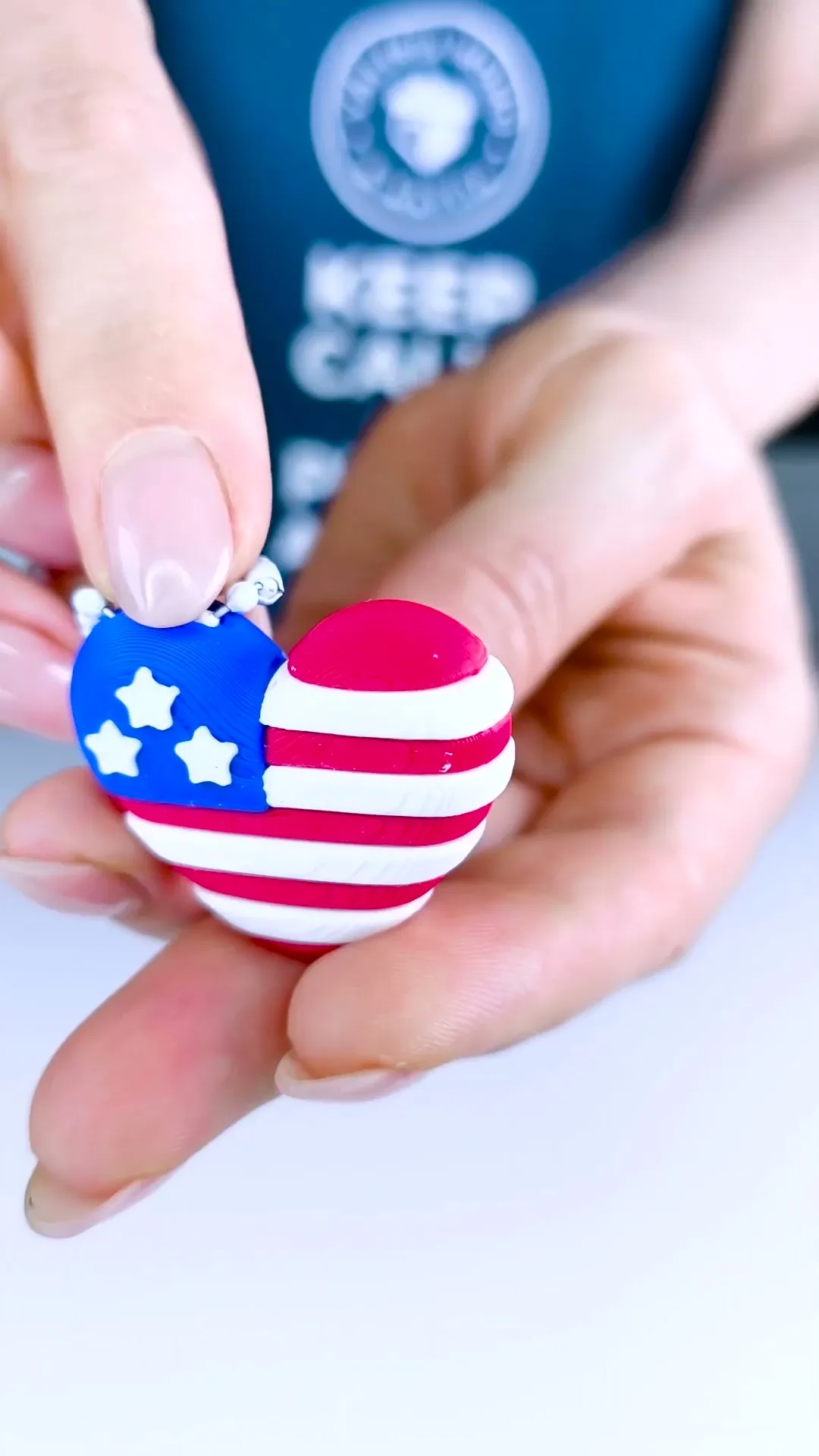 USA Heart Keychain Earrings – 4th of July Edition