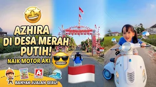 Azhira Jalan-jalan Ke Desa Merah Putih Naik Motor Aki #azhirasyafia #hutri81  