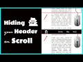 How to Hide your Header on Scroll