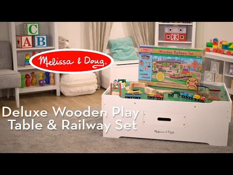 Melissa & Doug Deluxe Wooden Multi-Activity Play Table for Playroom 