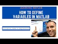 How to define variables in MATLAB