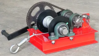 How To Make A Manual Winch Homemade Powerful Manual Winch DIY Winch 
