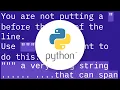 python SyntaxError EOL while scanning string literal