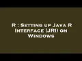 R Setting up Java R Interface JRI on Windows