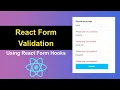 Real-Time Form Validation in React using React Form Hook Registration Form