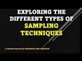 Types of Sampling A Comprehensive Guide to Different Methods