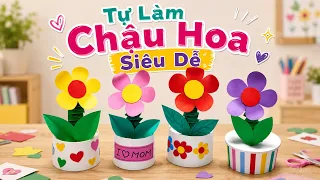 DIY - Cách Làm Chậu Hoa Giấy Nhún Lò Xo Độc Đáo