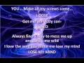 Brett Eldredge Lose my Mind Lyrics on screen