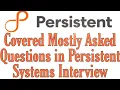 Persistent latest Technical and HR interview experiences Persistent interview questions