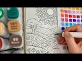 Relaxing ASMR Coloring LIVE Mandala Sun Landscape Page No Talking