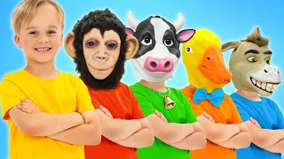 Verstecken mit Tiermasken – Lustige Geschichten für Kinder
