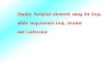 Display arraylist elements using for while foreach loops java