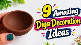 9Diya decoration for diwali | 1st Prize in Competition | Diwali Diya Decoration #youtubefestivedrop