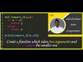 Python Function to Compare two numbers and Return the smaller one