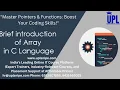 18 POINTER TO ARRAY FUNCTIONS