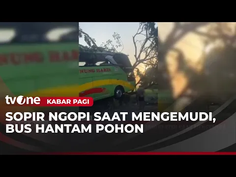 Bus Alami Kecelakaan Tunggal, Sopir Hendak Seruput Kopi Saat Mengemudi