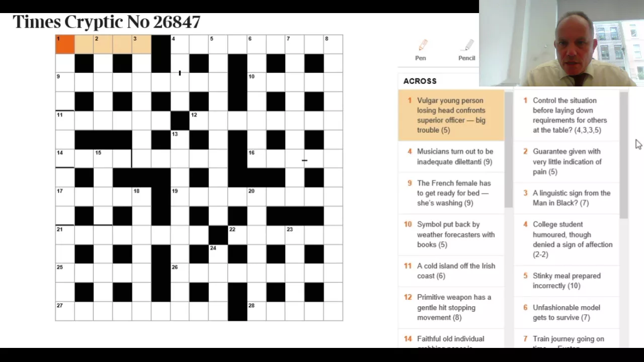 Solving the Independent, Guardian AND Times crosswords 4th Oct