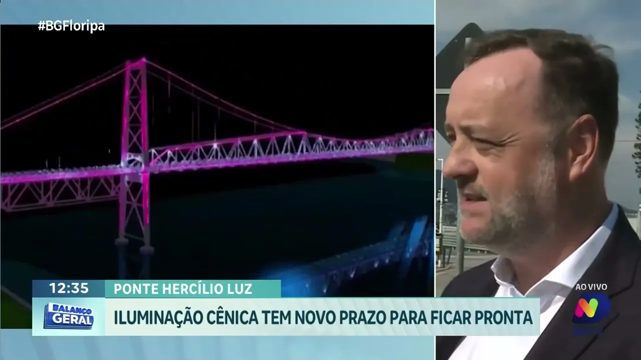 Iluminação cênica da Ponte Hercílio Luz tem novo prazo de conclusão