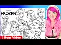 Coloring Frozen Elsa Anna Kristoff Olaf Coloring Pages 1 Hour Disney Frozen Coloring s