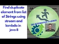 Java 8 Interview Questions Find Duplicate string From List