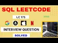 LeetCode Interview SQL Question with Detailed Explanation Practice SQL LeetCode 175
