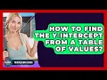 How To Find The Y-intercept From A Table Of Values - Your Algebra Coach