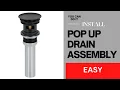 Easy Install Pop Up Drain Assembly Stopper NO LEAKS for Bathroom Sink