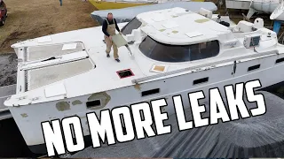 ⛵️ Our hurricane-damaged catamaran is now leak-free – yet again 😉  Ep 661