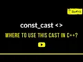 const - cast In C