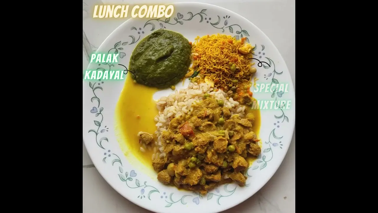 Kerala Lunch Combo(Matta rice,Soya coconut Milk curry,Palak kadayal)