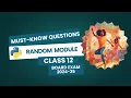 Top Python Random Module Questions for Class 12 Board Exams 2024-25