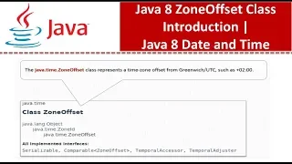 Java 8 ZoneOffset Class Introduction Java 8 Date and Time Java Date and Time