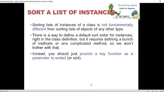 Sorting instances of a class in Python