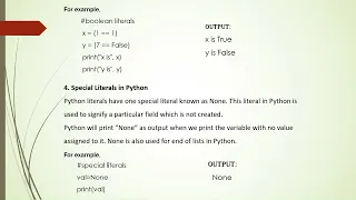 Keywords identifiers Literals variables in python smart Starters