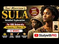 Sula by Toni Morrison Detailed Explanation VBU University Semester 5 Major 10 15 Marks