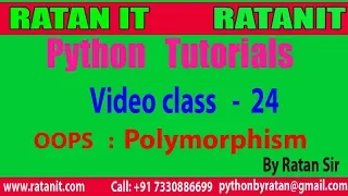 Python Tutorial class-24 OOPS Polymorphism By Ratan sir