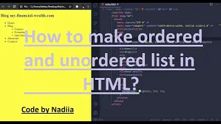 How to make ordered and unordered list in HTML Ordered and unordered list tutorial