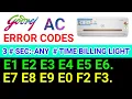 Godrej ac error codes E1 E2 E3 E4 E5 E6 E7 E8 E9 E0 F2 F3