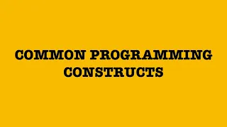 Common and Foundational Programming Constructs