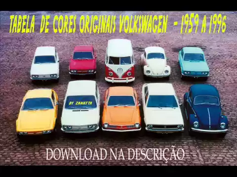 Download MP3 Tabela de cores originais Volkswagen - 1959 a 1996 - fusca brasilia kombi sp2 gol karmann ghia