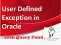 Oracle tutorial User Defined Exception in Oracle PL SQL