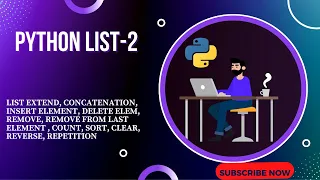 Python List-2 Extend Concatenation Insert Del Remove pop count sort clear reverse