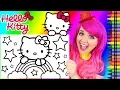 Coloring Hello Kitty Rainbows Stars GIANT Coloring Page Crayola Crayons KiMMi THE CLOWN