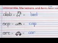 Unscramble the letters and find words unscramble word example