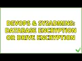 DevOps SysAdmins Database encryption or drive encryption 2 Solutions