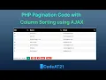 PHP Pagination Code with Column Sorting using AJAX