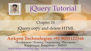 JQuery 24 - Copying and Deleting Html elements in jQuery
