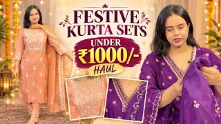 Under 1000/- Festive Kurta Set Haul *Sale Haul* Myntra Kurta Sets *Festive wear #SayneArju #haul